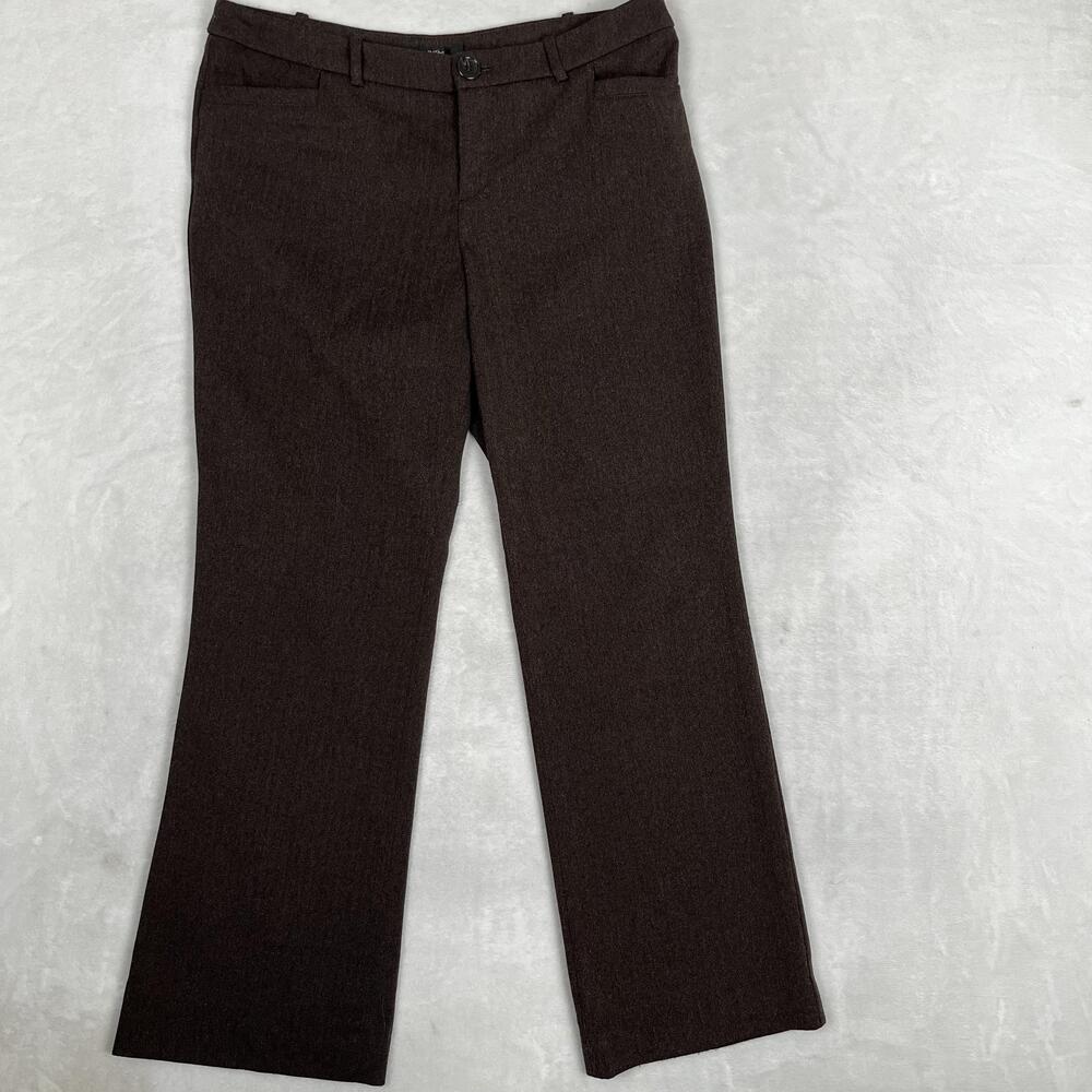 Mossimo Dress Pants Womens 10 Brown Herringbone Twill Stretch Workwear Y2K